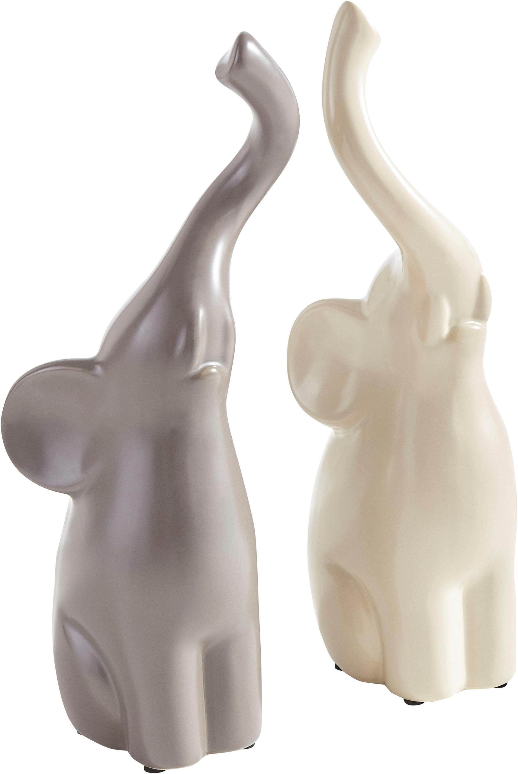 pajoma® Elefant In Love Porzellan-Tierfiguren Set (2-tlg.) - Graue Elefanten-Dekoration für Zuhause Dekoration pajomau00AE