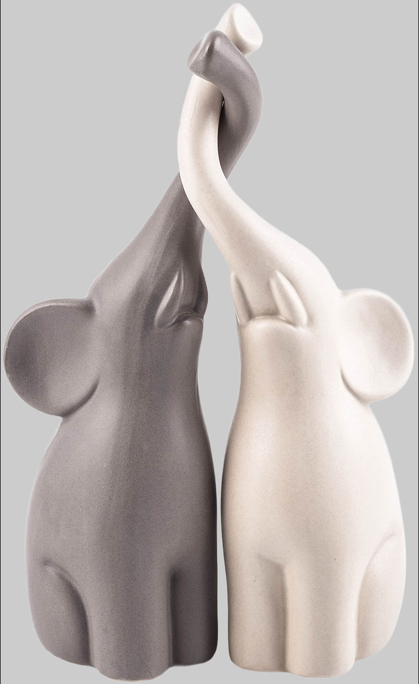 pajoma® Elefant In Love Porzellan-Tierfiguren Set (2-tlg.) - Graue Elefanten-Dekoration für Zuhause Dekoration pajomau00AE