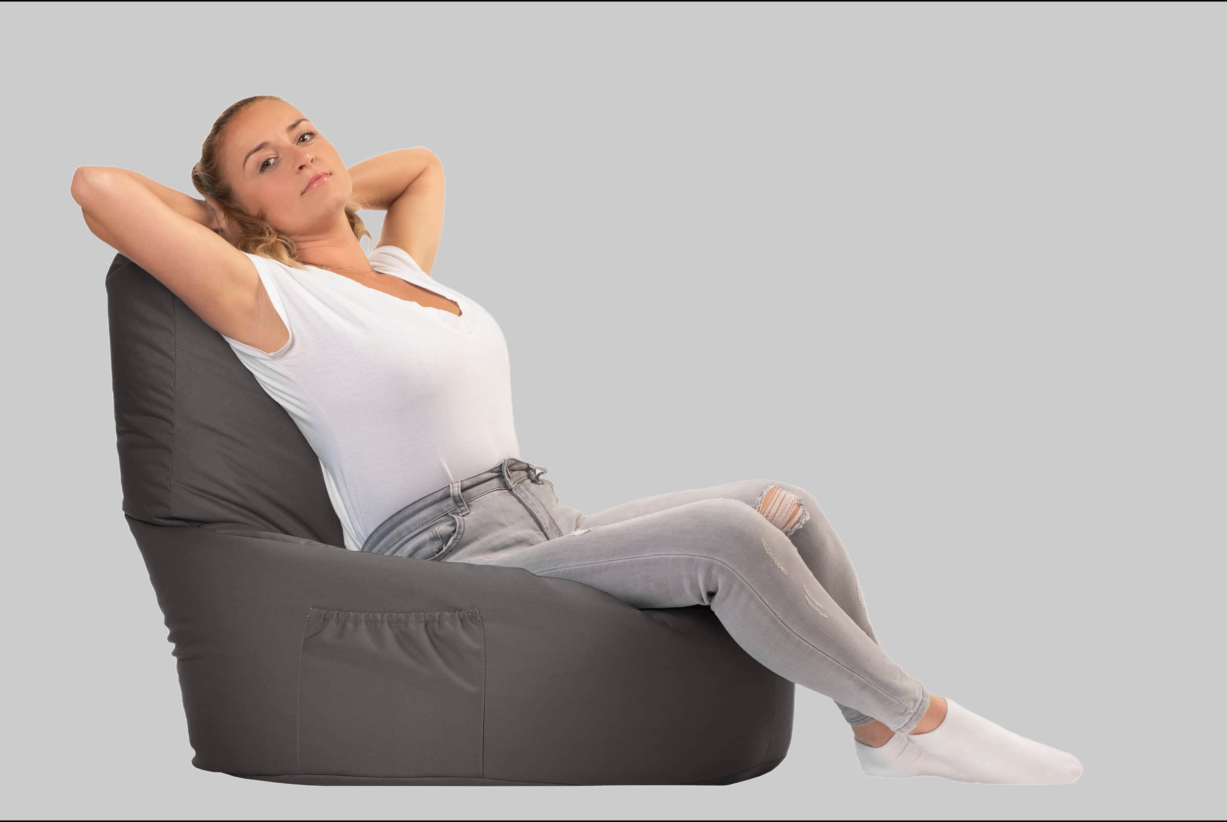sunnypillow Sitzsack XXL – Premium Gaming Sitzsack mit Styropor-Füllung für Kinder & Erwachsene | Bequem & Stabil Anthrazit sunnypillow Sessel