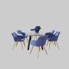 tectake tectake® Marilyn Samt Stuhl Set (6er Set) - Premium Esszimmerstühle mit Armlehnen, moderne Schalenstühle in Knoten-Optik für Wohnzimmer & Küche, bequeme Sessel in Sand dunkelgrau Stühle