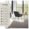 Stühle tectake tectake® Marilyn Samt Stuhl Set (6er Set) - Premium Esszimmerstühle mit Armlehnen, moderne Schalenstühle in Knoten-Optik für Wohnzimmer & Küche, bequeme Sessel in Sand schwarz/gold