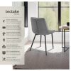tectake tectake Monroe Esszimmerstuhl Set (2er-Set) - Luxus Polsterstühle mit Samtbezug & Metallbeinen - Grau - 48x59x82,5cm - 120kg Belastung grau Stühle