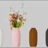 3D Vase Dekoration 3D Vase Dekovase Stella M 22,5cm | Nachhaltige Blumenvase aus Bio-Kunststoff für Schnitt-/Trockenblumen | Wasserdichte Deko-Vase | Made in Germany Hellgrau