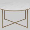 ACTONA GROUP Alisma Coffee Table - 80cm Guangxi White Marble Top with Brass Frame | Modern Living Room Centerpiece ACTONA GROUP Tische