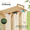 AMBIAVO AMBIAVO Wäschekorb 3-Fach aus Bambus | Nachhaltiger Wäschesammler mit Baumwollfächern | Ideal für Farbtrennung beige Bad & Sanitär