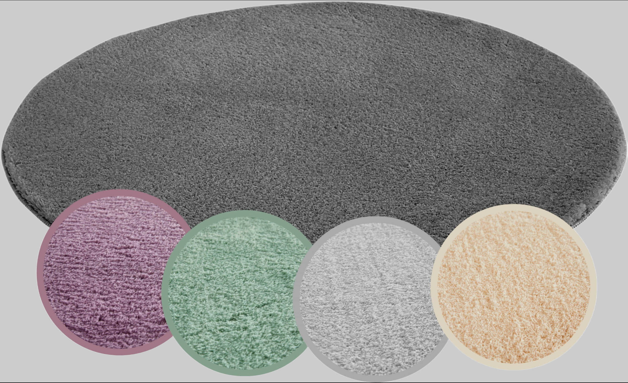 Andiamo Badematte 'Arezzo' – 16 mm hoch, rutschhemmend & fußbodenheizungsgeeignet | Premium Polyester | Waschbar bei 30°C | Uni-Farben | Auch als 2er-Set anthrazit Andiamo Badematten