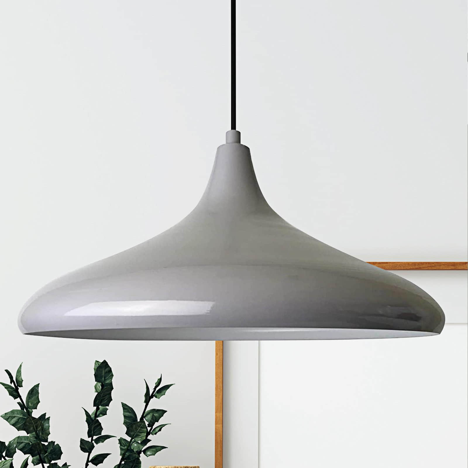 Bamyum Pendelleuchte 35 cm – Moderne Metall-Lampe mit E27 Fassung für Wohnzimmer, Küche & mehr | Dimmbar & hochwertig verarbeitet Grau Lampen Bamyum