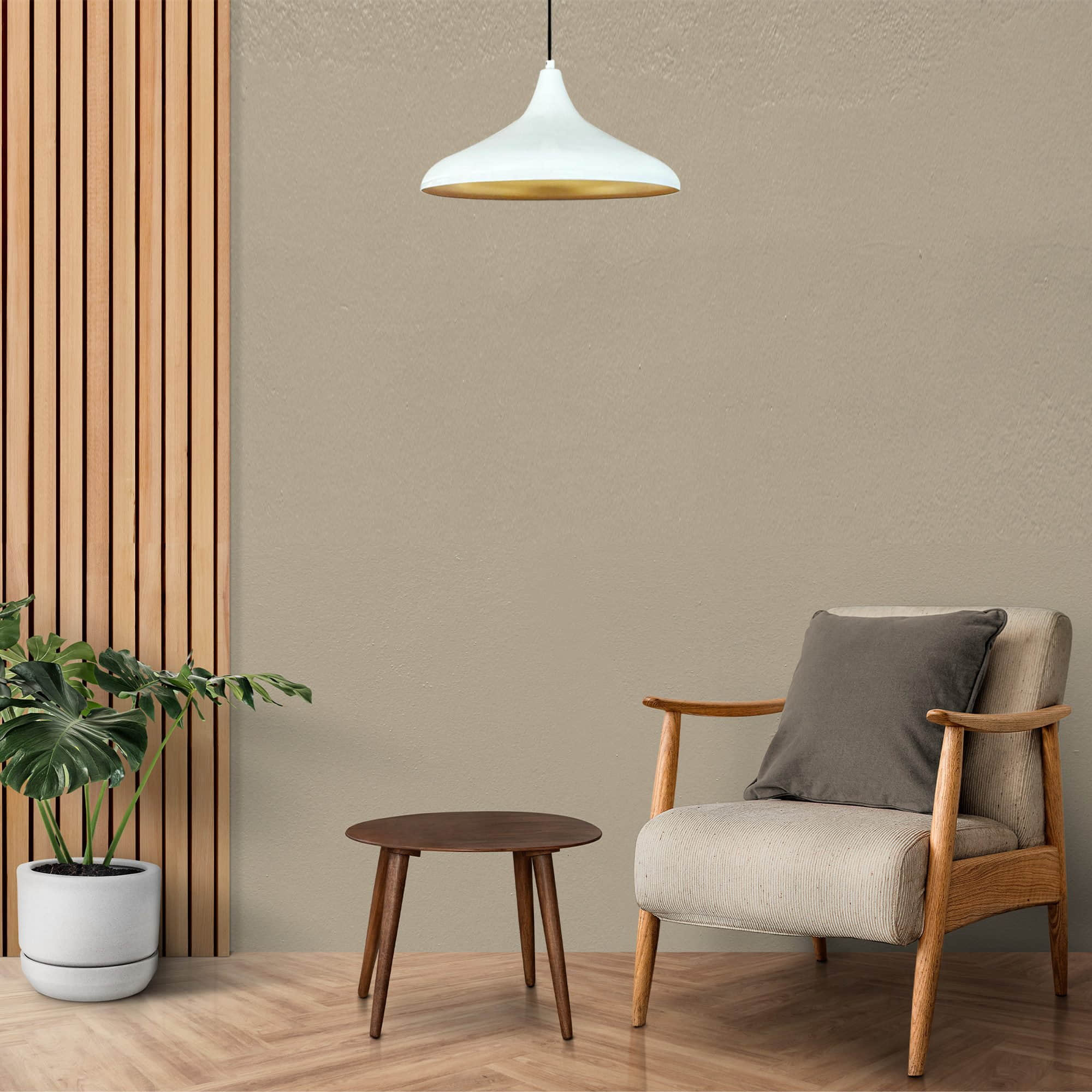 Bamyum Lampen Bamyum Pendelleuchte 35 cm – Moderne Metall-Lampe mit E27 Fassung für Wohnzimmer, Küche & mehr | Dimmbar & hochwertig verarbeitet Weiß