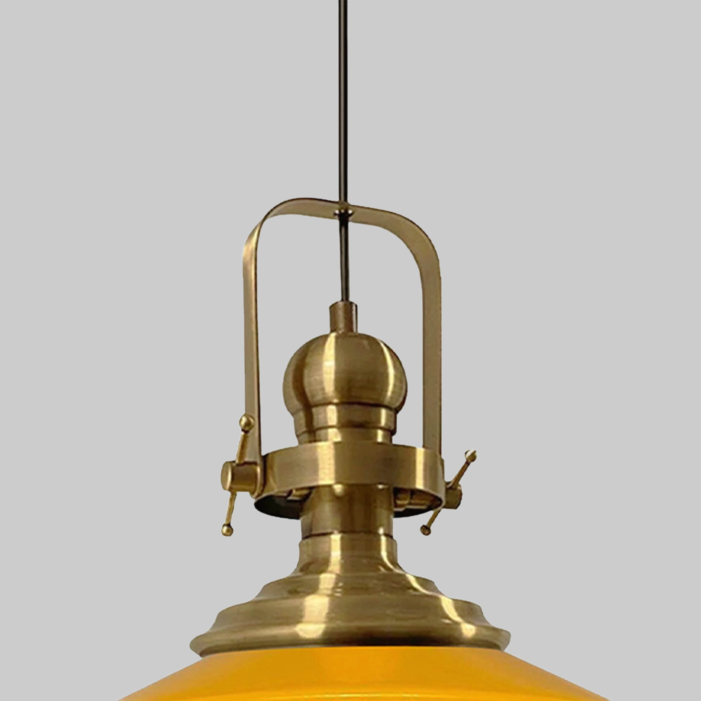 Lampen Bamyum Bamyum Vintage Metal Pendant Light - 41cm E27 Hanging Lamp with Adjustable Cable, Dimmable (Bulb Not Included) - Copper/Gold Finish Gelb