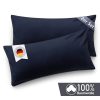 Blumtal Blumtal Premium Jersey-Kissenbezug 2er-Set (40x80 cm) – 100% Baumwolle, OEKO-TEX® zertifiziert, 12 Farben, superweich & atmungsaktiv Tiefseeblau Kissen