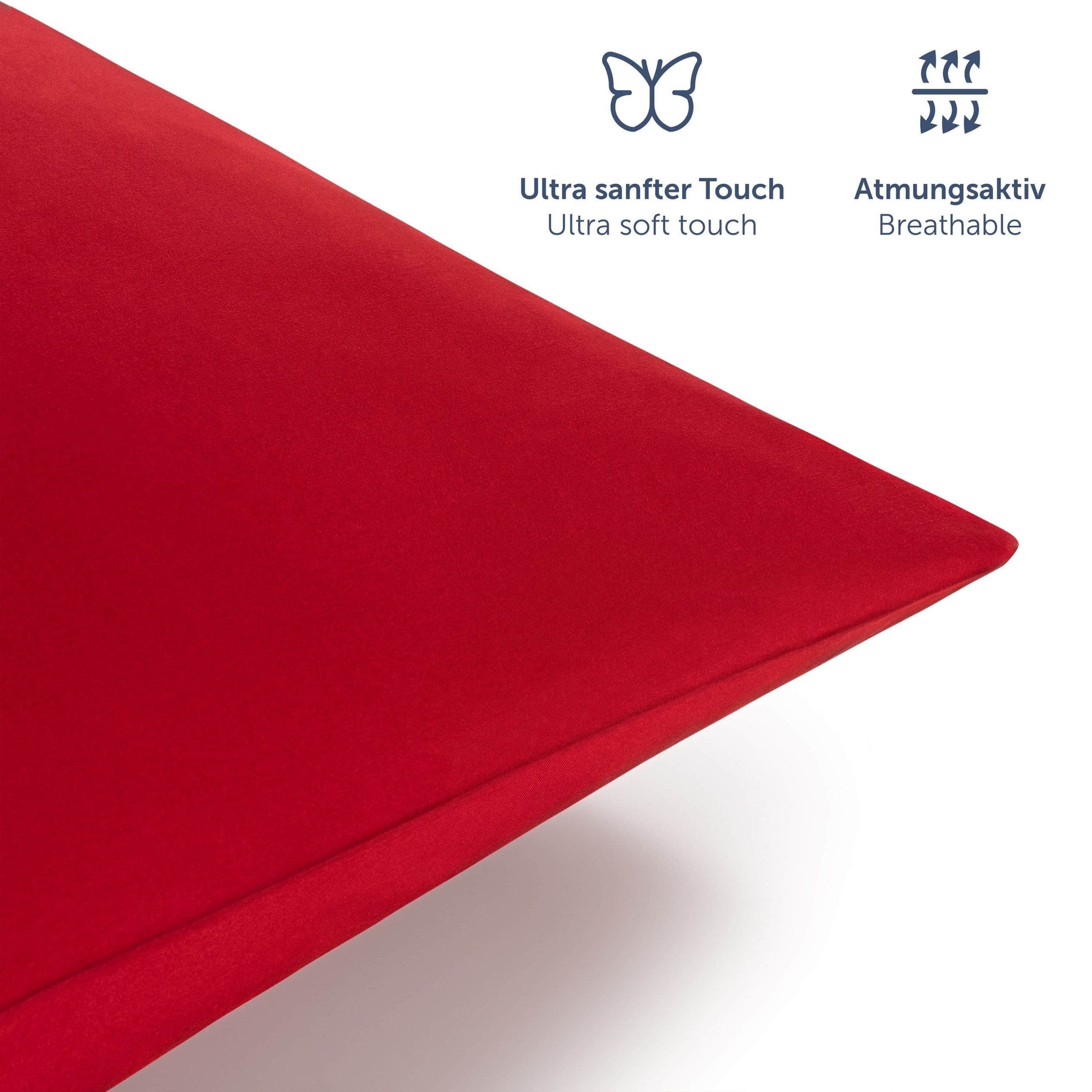 Blumtal Bettwäsche Blumtal Premium Microfiber Bedding Set | OEKO-TEX® Certified 100% Polyester | Wrinkle & Fade Resistant | Complete Sheet Sets with Pillowcases Rot