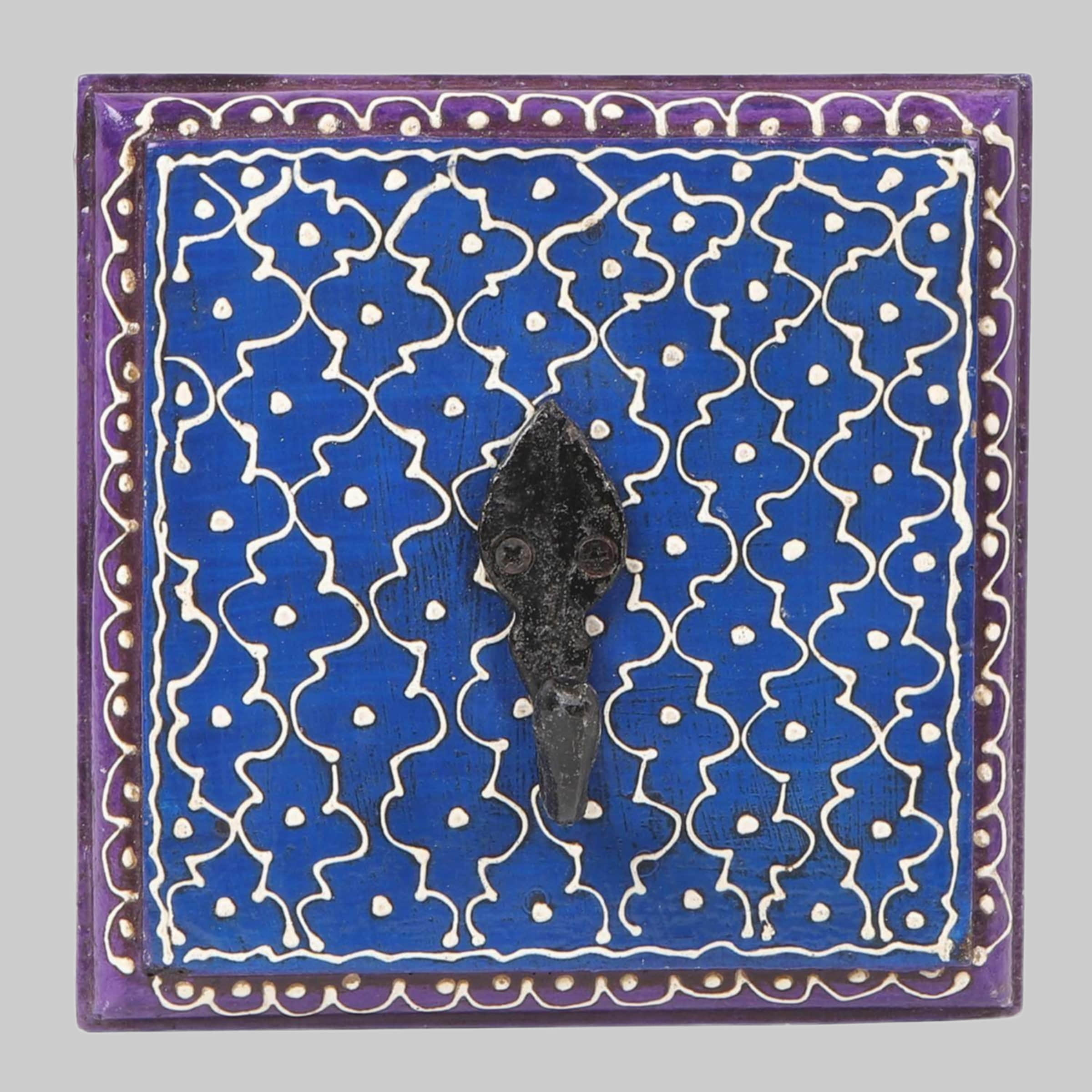 Garderoben Casa Moro Casa Moro Orientalische Kleiderhaken Kaalab E MA11-02-E | Handbemalte Vintage-Hakenleiste aus Massivholz | Marokkanische Wandgarderobe mit 2 Haken Vimala E