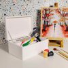 Aufbewahrung Creative Deco Creative Deco Holzkiste mit Deckel | Große Aufbewahrungsbox 30x20x14 cm | Massivholz Erinnerungskiste für Baby, Wein, Werkzeuge & Deko Weiß
