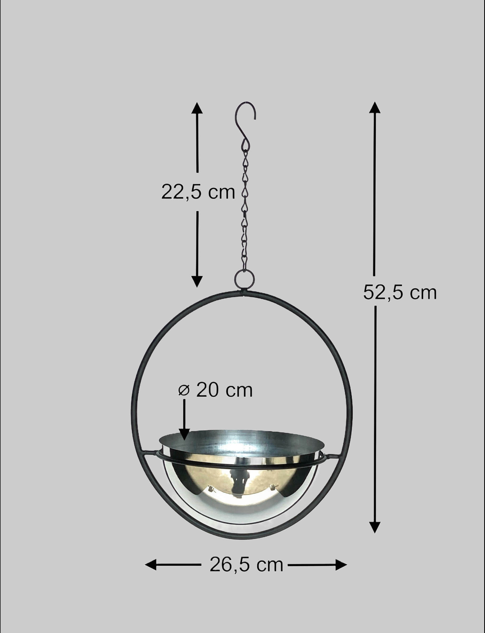 DanDiBo Metal Wall Hanging Planters Set of 2 with Silver Pots – 78cm Chain Indoor/Outdoor Flower Hangers for Herbs, Succulents & Decor (Industrial Style) Dekoration DanDiBo
