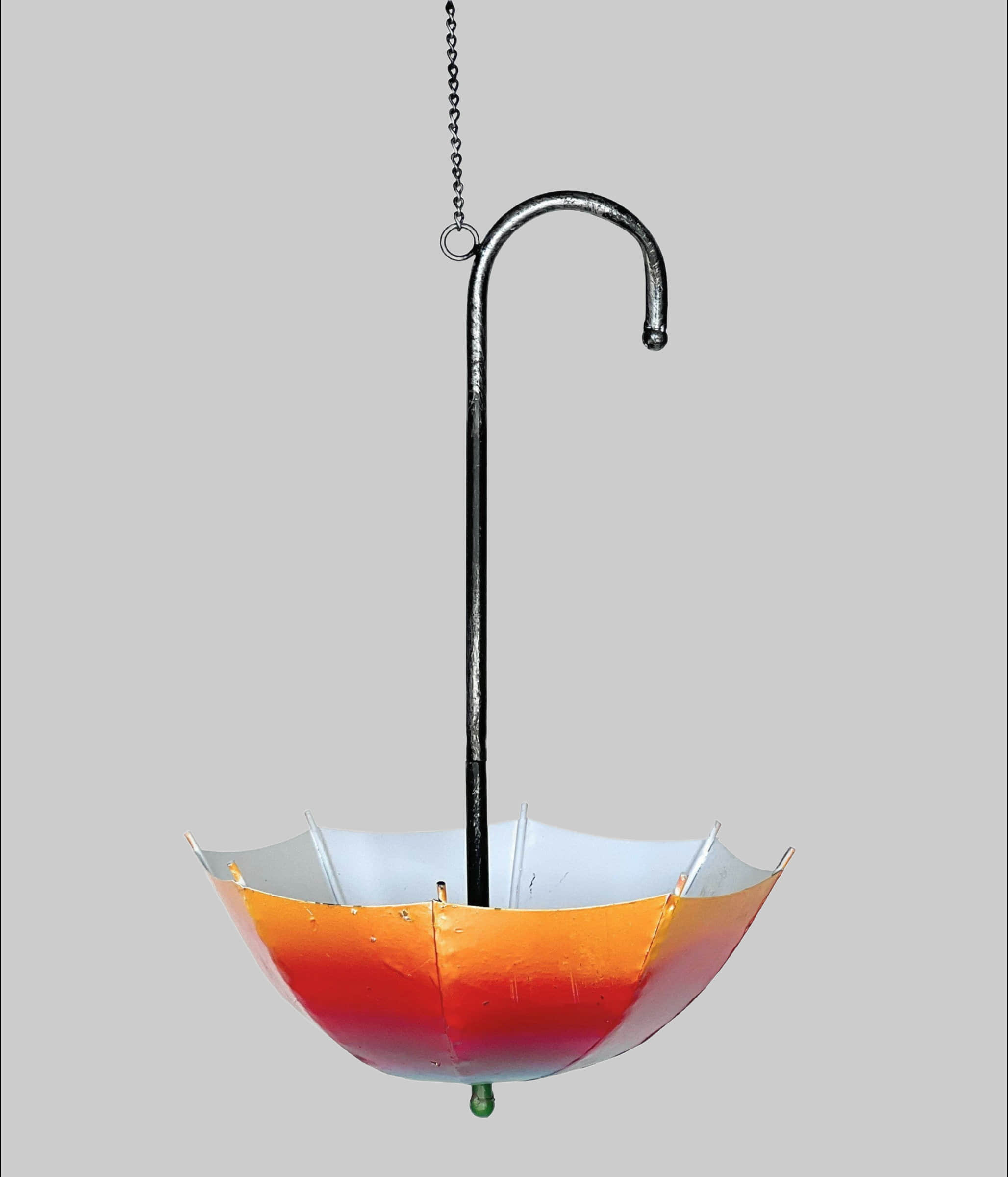 DanDiBo Metall-Blumenampel 78 cm mit Topf | Wetterfester Pflanzenhänger für Innen & Außen | Elegante Hängeampel in Regenschirm-Design | Inkl. Eisenkette & Wandhalterung Dekoration DanDiBo