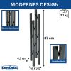 DanDiBo Wandgarderobe Schwarz Metall Modern - Garderobe mit 8 Haken (87 cm) für Flur, Diele & Bad | Stabile Hakenleiste als Handtuchhalter & Kleiderhaken DanDiBo Garderoben