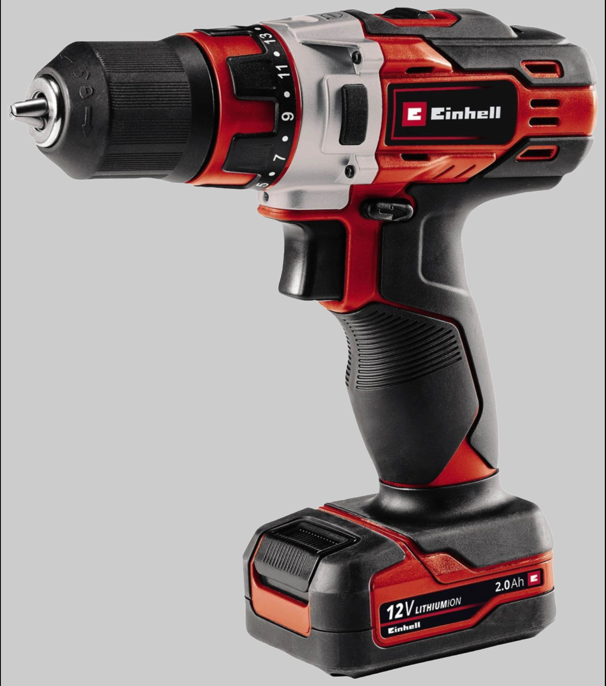 Einhell TE-CD 12/1 Li +22+CL Cordless Drill Set - 12V, 1400 RPM, 2x2.0Ah Batteries, 22-Piece Accessories & Charger Included - Ideal for Home & Professional Use Einhell Werkzeug & Maschinen