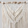 Exklusiver Makramee-Wandbehang aus Baumwolle | Handgefertigte Boho-Wanddekoration mit Holzstange | Naturfarbener Wandteppich 47x75 cm Dekoration lagom the studio