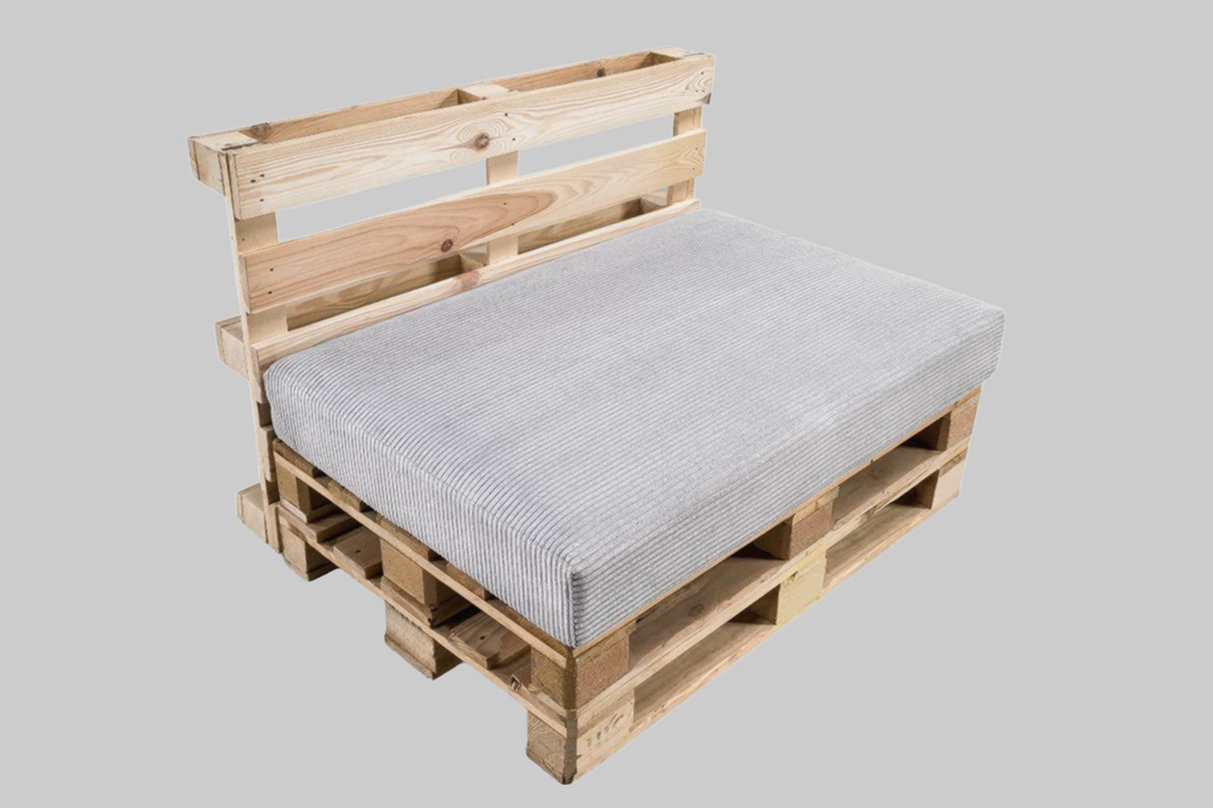 FAVRE Dekoration FAVRE Palettenkissen CosyRib Ribcord Garten Set – Sitzkissen 120x80 cm + Rückenlehne 120x40 cm | Outdoor-Kissen für Palettenmöbel | Wasserdicht & UV-beständig hellgrau