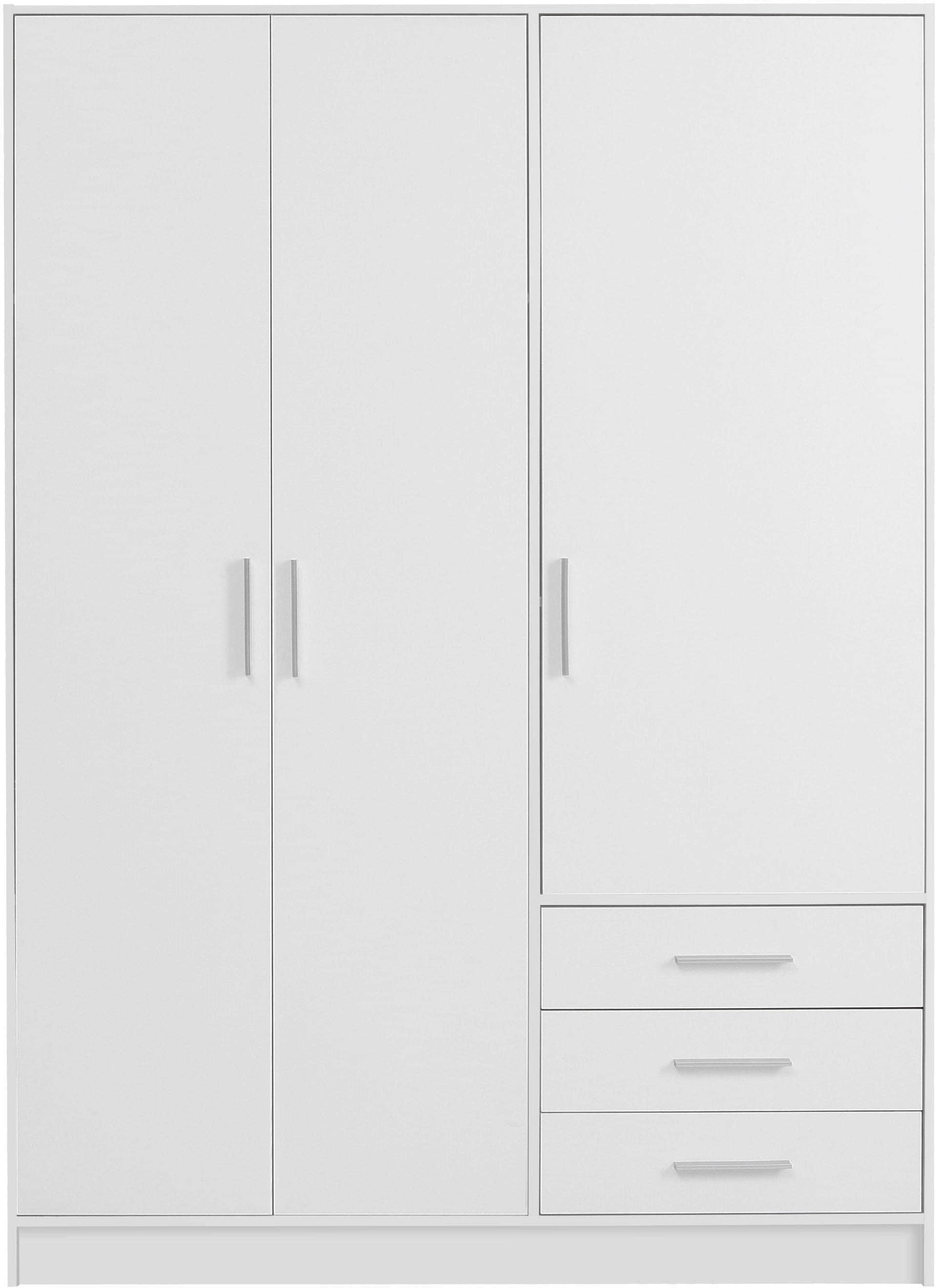 Schränke FORTE FORTE Kleiderschrank 'Jupiter' Made in Europe | 60x200 cm | 2 Breiten (80/120 cm) | 4 Farben | Mit Schubladen & variablen Einlegeböden | FSC®-Holz | Moderner Stauraum weiß