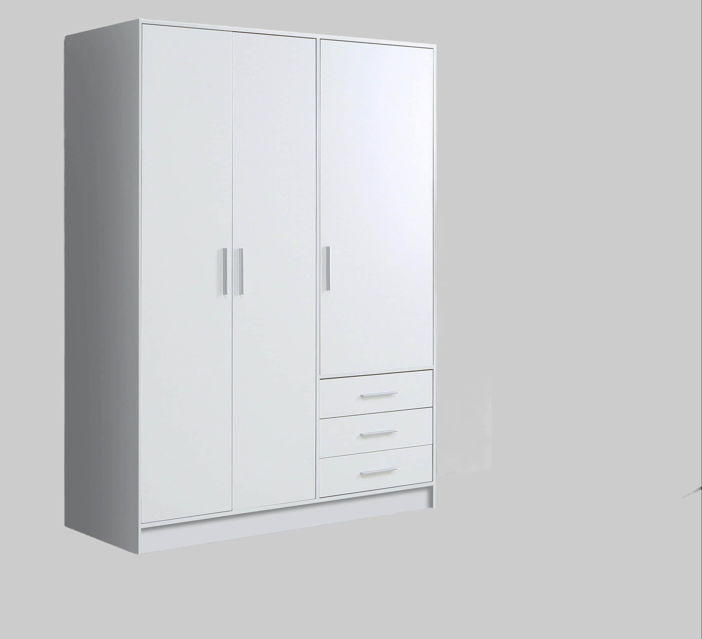 Schränke FORTE FORTE Kleiderschrank 'Jupiter' Made in Europe | 60x200 cm | 2 Breiten (80/120 cm) | 4 Farben | Mit Schubladen & variablen Einlegeböden | FSC®-Holz | Moderner Stauraum weiß