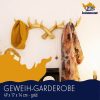 Garderoben Hansmeier Hansmeier Wandgarderobe Hirschgeweih – Elegante Polyresin-Garderobe für Flur & Wohnzimmer (49x17x14 cm) Gold