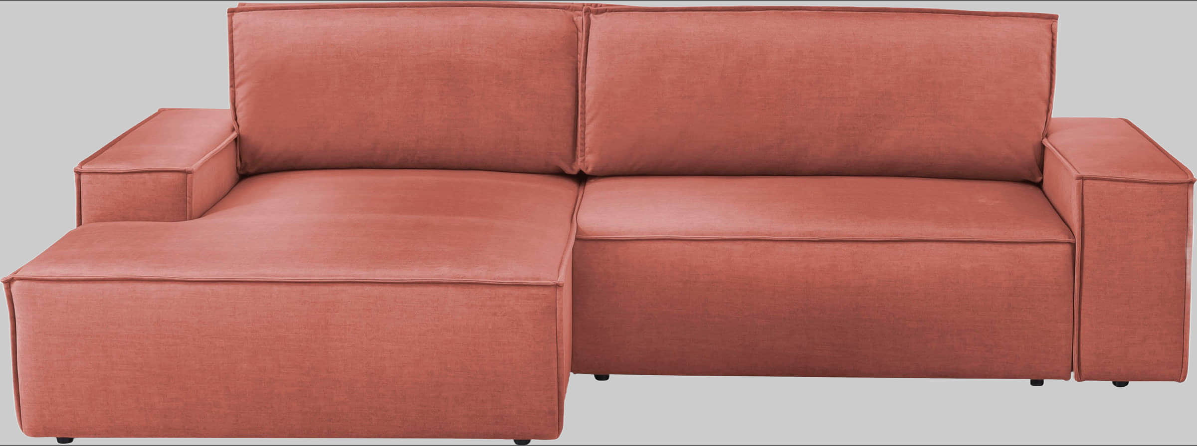 Sofas Home affaire Home affaire Ecksofa SHERWOOD Schlafsofa 267 cm L-Form mit Bettkasten (210x136 cm) | Cord, Vintage & Samtvelours Bezug | Premium Qualität coral