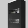 INOSIGN INOSIGN 'Basic' Display Cabinet - 162 cm Height, 4 Doors with Metal Handles, Modern Frame Design, High Cabinet with Storage Schwarz ma Schränke