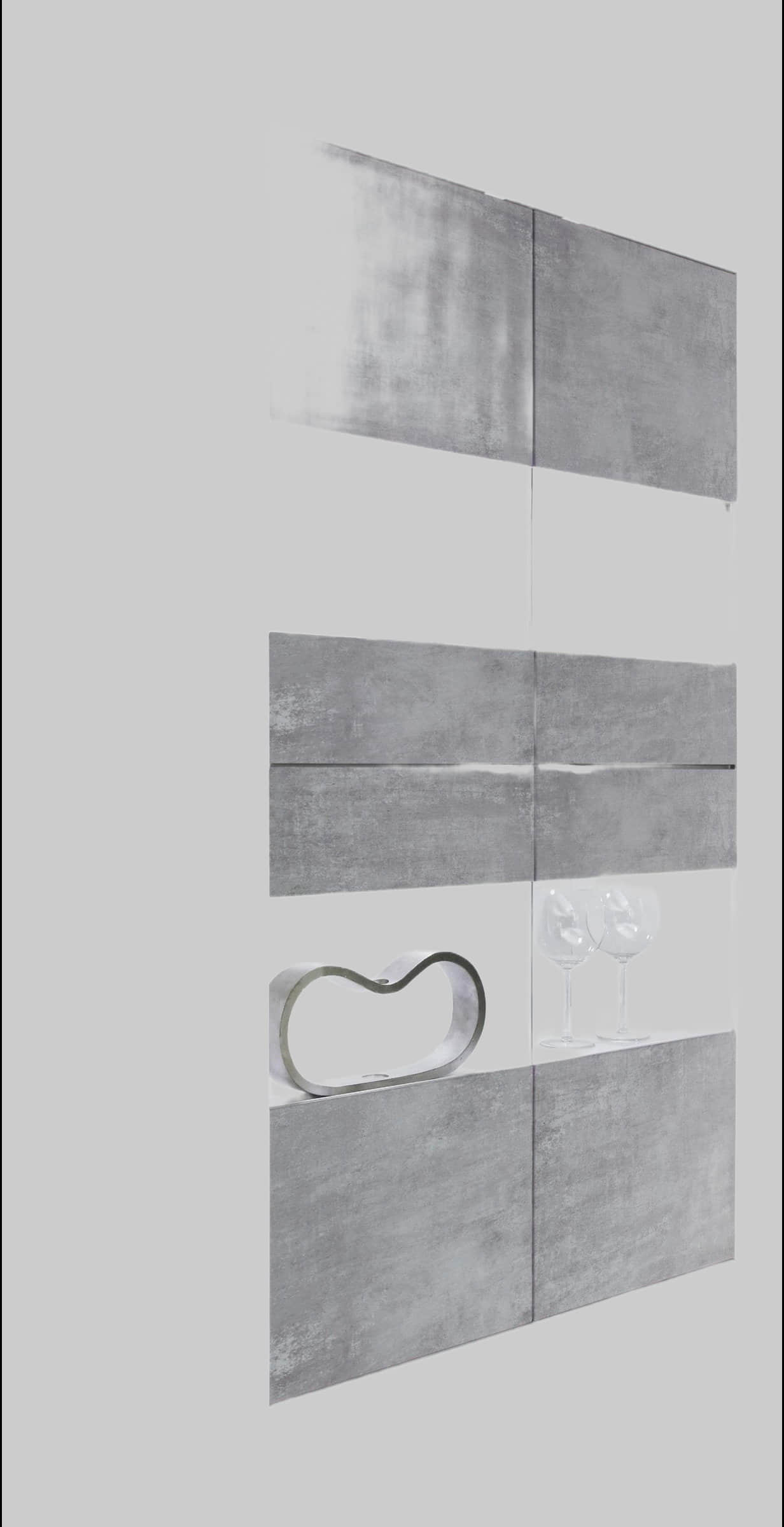 INOSIGN INOSIGN 'Basic' Display Cabinet - 162 cm Height, 4 Doors with Metal Handles, Modern Frame Design, High Cabinet with Storage weiß Hochg Schränke