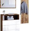 INOSIGN Garderobe & Flur INOSIGN Garderoben-Set »PARIS/TOKYO« (3-teilig, 140 cm) mit Spiegel – Hochglanz-Design, FSC®-Holzwerkstoff & flexible Montage Votan eich