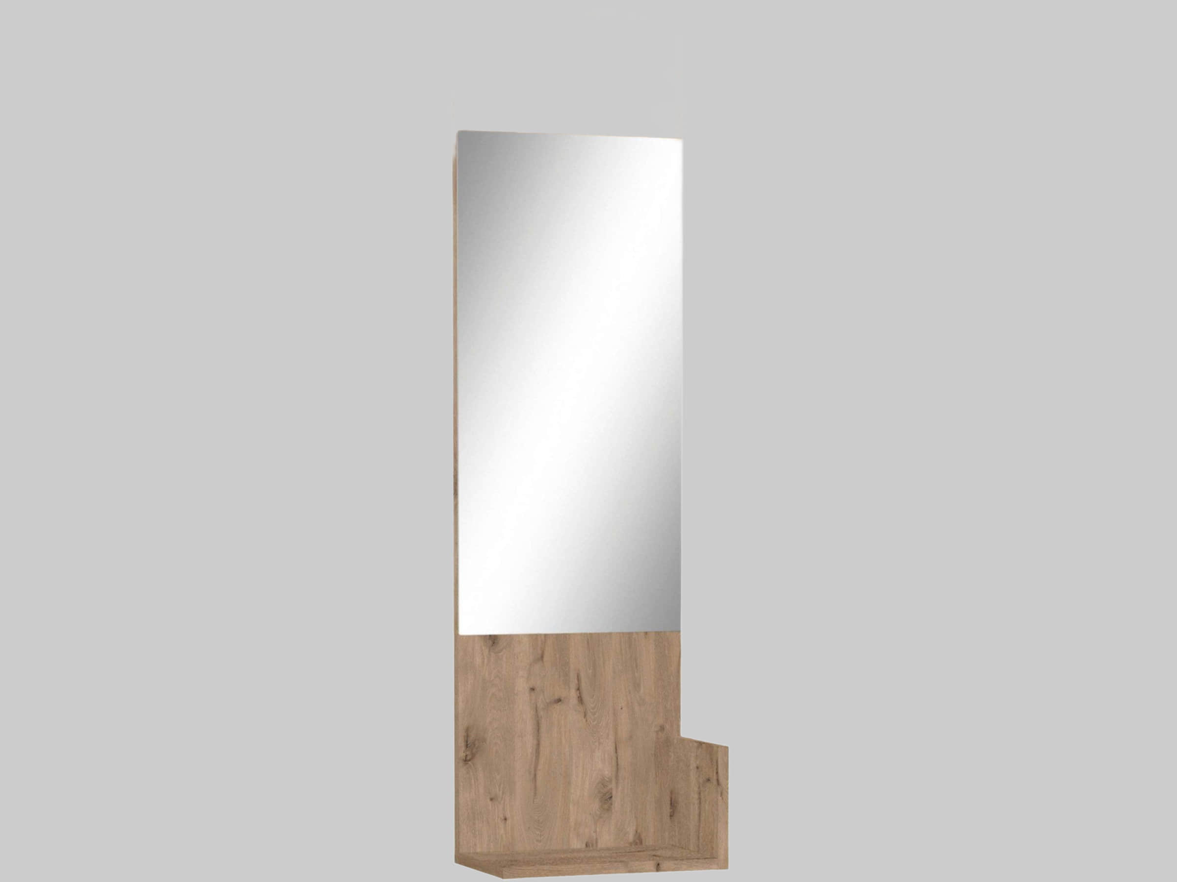 INOSIGN Dekoration INOSIGN Garderobenspiegel »Kosmo« 32 cm Breite | Hochformat mit Ablagefläche | Sicherheitsglas & Holzwerkstoff | Wengé-Optik | inkl. Montagematerial Wiking Eiche