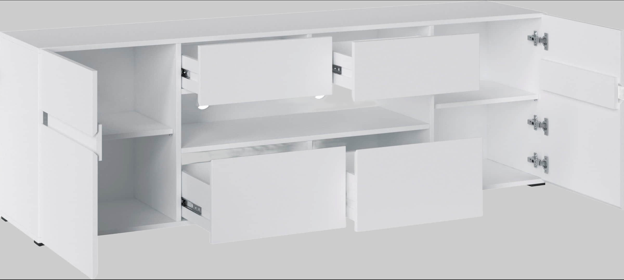 INOSIGN Lowboard 'Rimini' – Moderner TV-Schrank mit Stauraum, 180 cm Breite, FSC®-zertifiziert Alpinweiß INOSIGN Kommoden & Sideboards