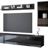 INOSIGN 'PARIS' 4-Piece TV Wall Unit | 300cm Handleless Design | Wall-Mounted or Freestanding | FSC-Certified Wood schwarz gr INOSIGN Wohnwände