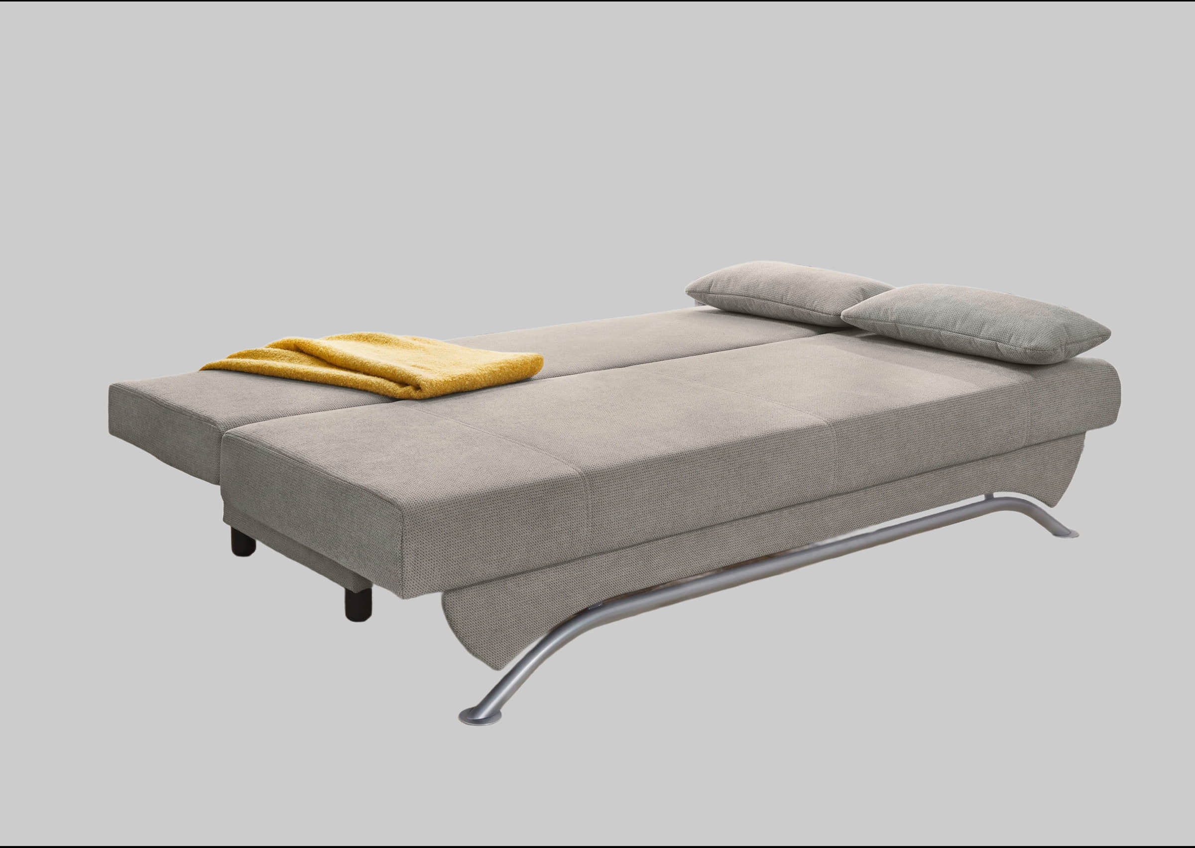 Jockenhu00F6fer Gruppe INOSIGN Schlafsofa Alexander N1506 mit Bettfunktion - Samtoptik Dunkelgrau - Boxspringfederung - Inkl. Bettkasten und Zierkissen hellgrau Sofas