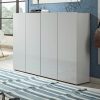 Schränke INOSIGN INOSIGN Schuhschrank »Mister« 160 cm Breite | 4 Türen Hochglanz Lackierung | FSC®-Holz | Made in Italy | Moderner Schuhschrank für bis zu 30 Paar Schuhe grau