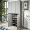 INOSIGN INOSIGN Schuhschrank 'Mister' | 6-Türig | 120x200 cm | Hochglanzfront mit Kacheloptik | FSC®-Holz | Platz für 30 Paar Schuhe grau Schränke