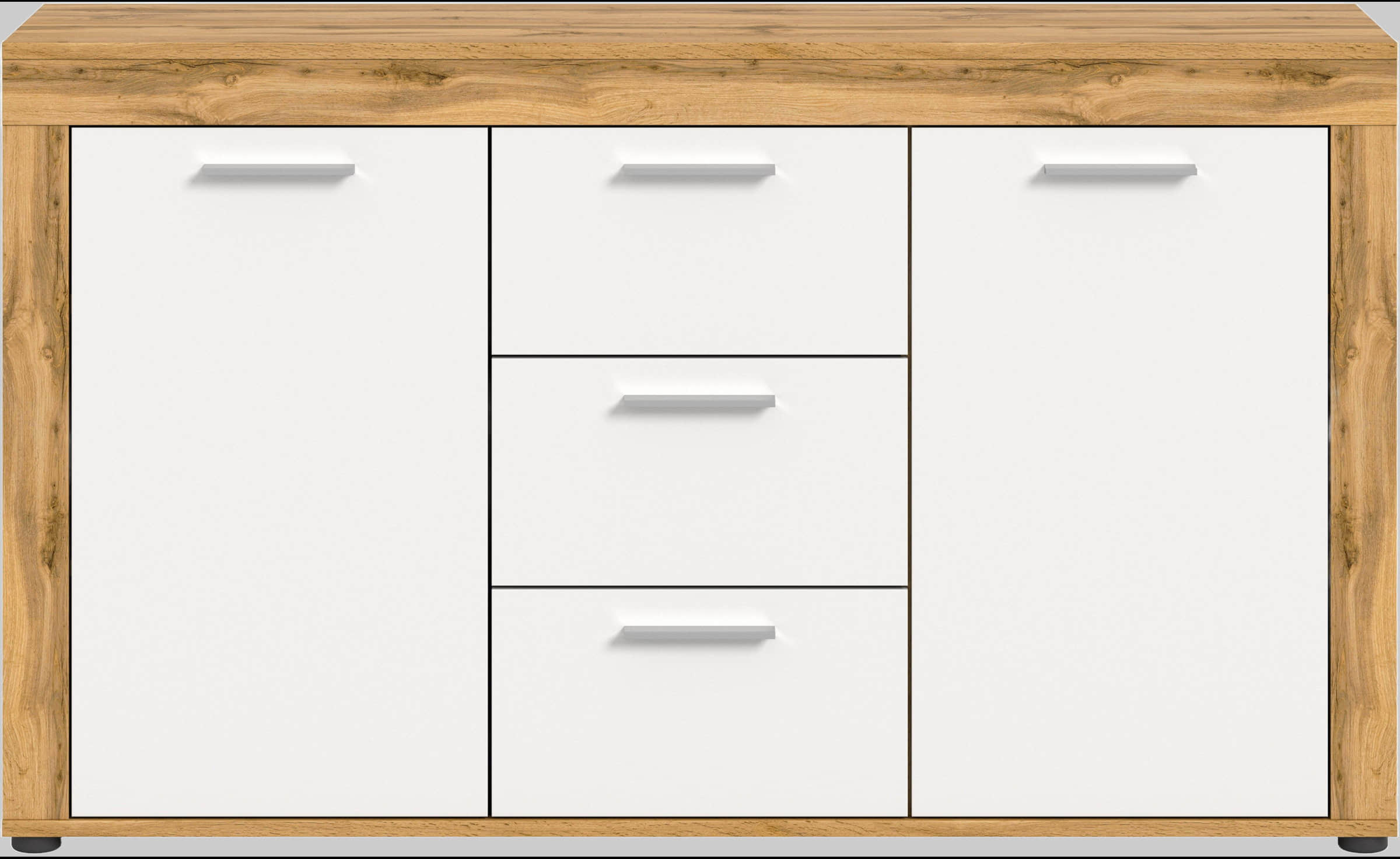 INOSIGN Sideboard »Aosta« 125 cm Breite – Moderner Schrank mit 2 Türen & 3 Schubladen für Wohnzimmer | Elegante Kommode in verschiedenen Farben wotan eich Kommoden & Sideboards INOSIGN