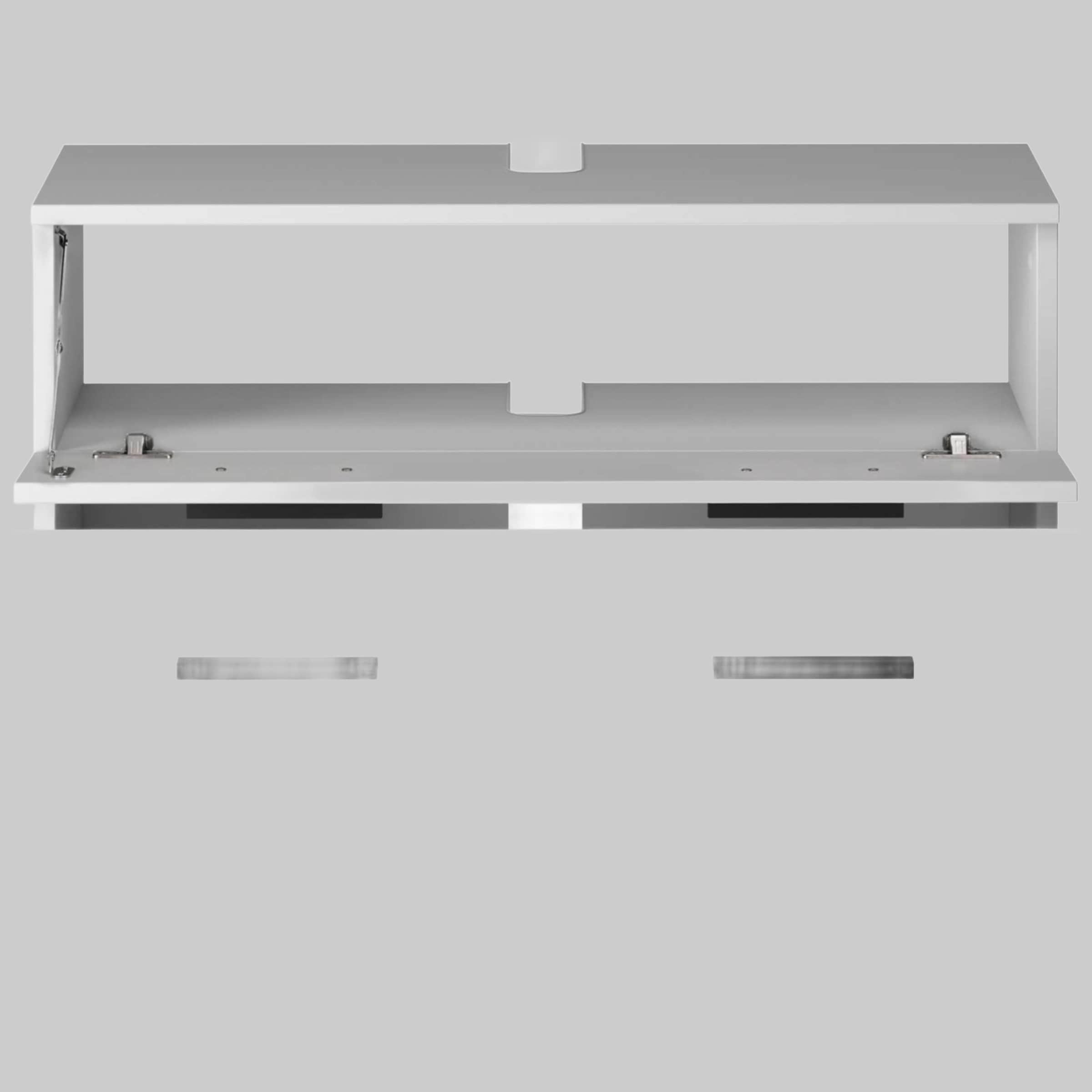 Schränke INOSIGN INOSIGN Waschbeckenunterschrank Skara 80 cm - Moderner Badschrank mit Schubkasten & Klappe, schwarze Griffe, Höhe 55 cm, FSC®-Holzwerkstoff weiß