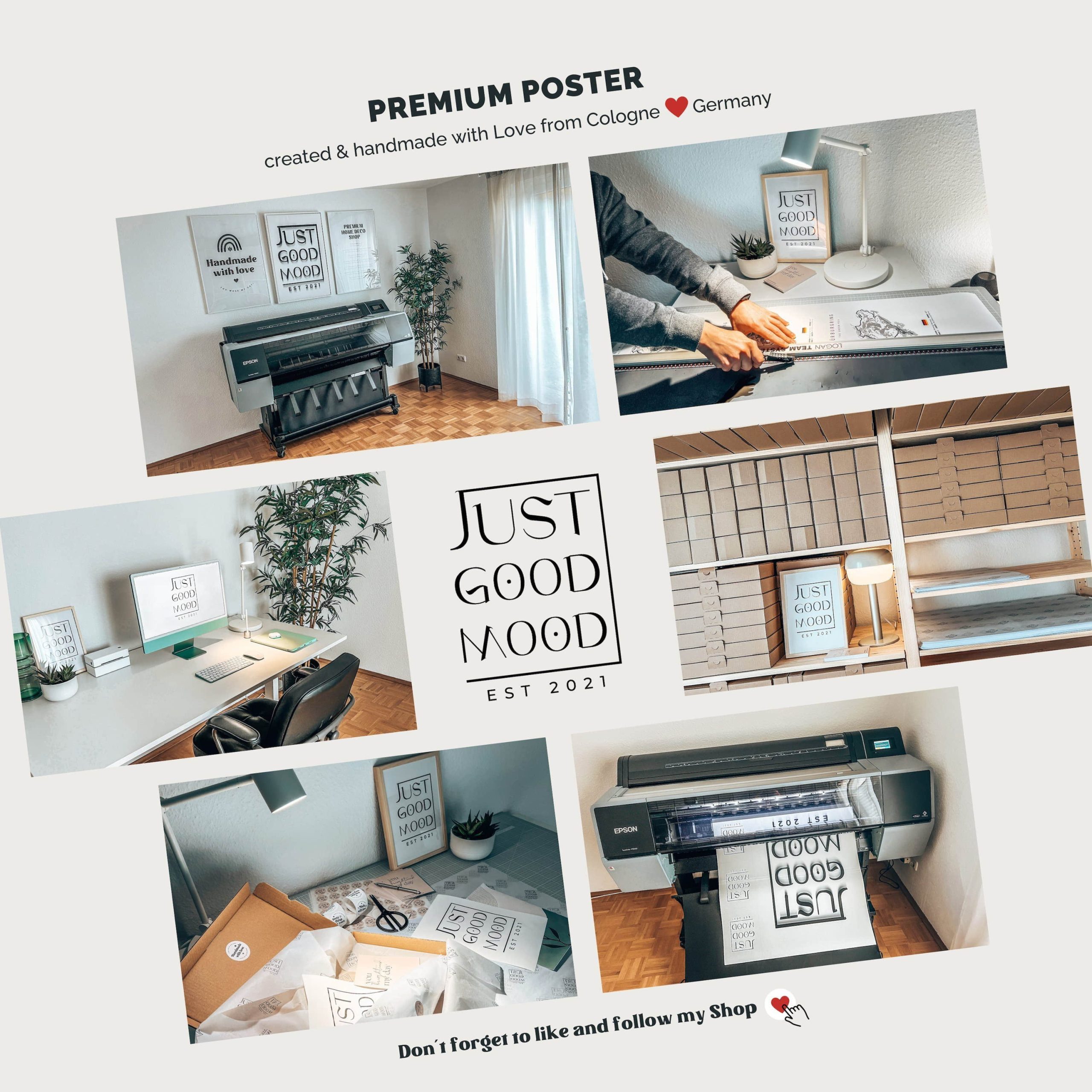 JUSTGOODMOOD JUSTGOODMOOD Premium Poster Collection | Neon-Effekt Sneaker & Popkultur Poster | Hochwertiger Druck auf Baumwollpapier Dekoration
