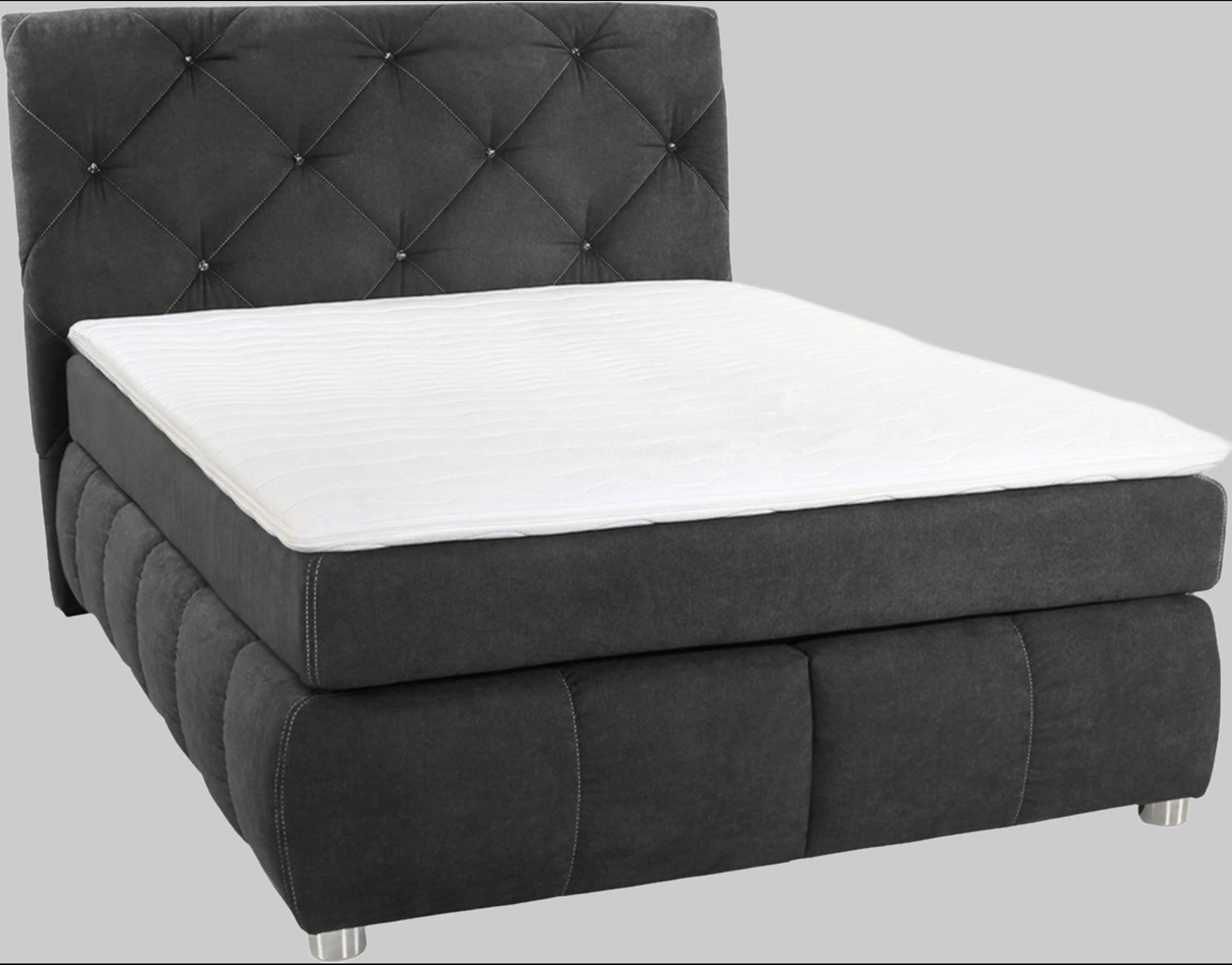 Betten Jockenhu00F6fer Gruppe Jockenhöfer Gruppe Boxspringbett Bella – Luxurious Box Spring Bed with Cold Foam Topper & Smoky Glass Stones (140cm & 180cm Widths) grau 485/09