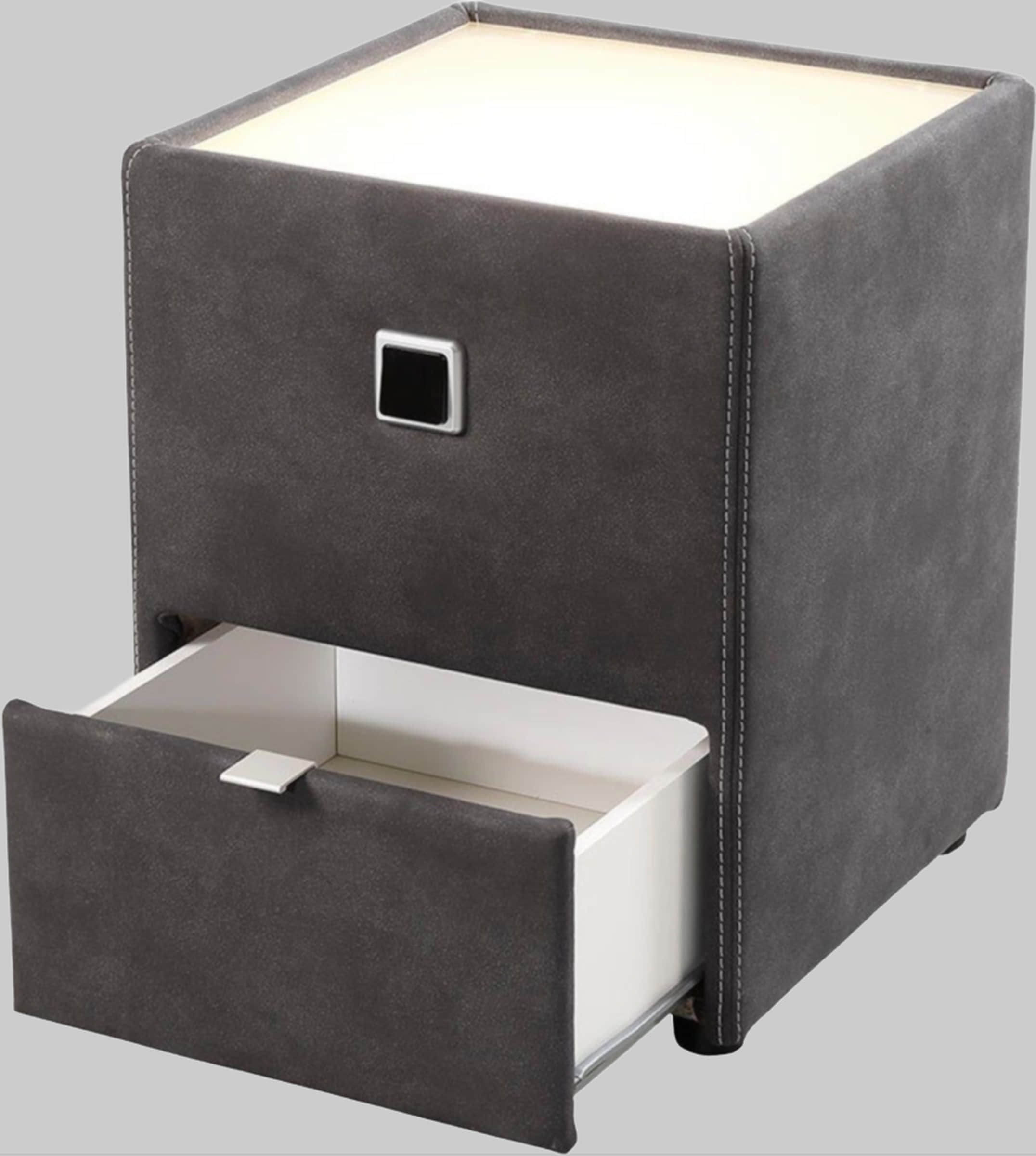 Kommoden & Sideboards Jockenhu00F6fer Gruppe Jockenhöfer Gruppe Nachtkonsole »Lancy« mit LED-Beleuchtung - Moderner Nachttisch mit Schublade & dimmbarem Licht dunkelgrau