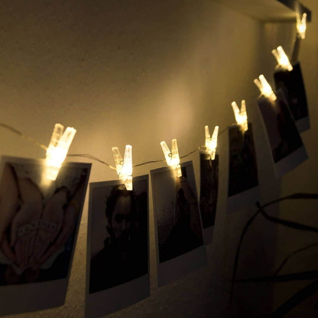 K\u0026L Wall Art Dekoration K&L Wall Art Vintage LED Photo Clip String Lights - 3m Fairy Lights with 30 Clips for Bedroom Decor, Wedding & Party Lighting