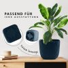 Garten & Balkon Konzept 11 Konzept 11 Premium Blumentopf 2in1 mit Untersetzer | Kunststoff Pflanzkübel (11-19 cm) in 6 Farben | Wetterfest & Bruchsicher Blau