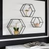 Leonique Deko-Wandregal »Lenia« 3-tlg. - Modernes Metallregal mit Glasböden (50,5x88 cm) - Schwarz - Stabile Wandregale für Bücher & Deko schwarz Regale Leonique