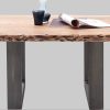 MCA furniture Couchtisch »Cartagena« - Massivholz Akazie mit Baumkante | Natürliche Risse & Löcher | Rustikales Design | X-Metallgestell Natur MCA furniture Tische