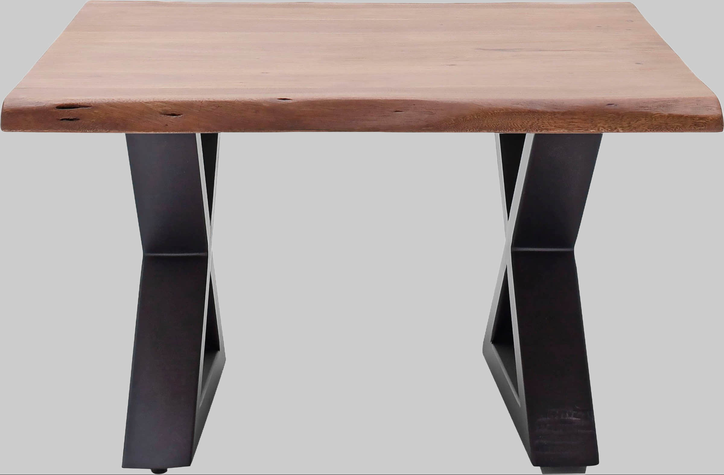 MCA furniture Couchtisch »Cartagena« - Massivholz Akazie mit Baumkante | Natürliche Risse & Löcher | Rustikales Design | X-Metallgestell Walnuss Tische MCA furniture