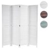 MCW Paravent MCW-C30-4 Room Divider | Shabby-Chic Vintage Folding Screen | 4-Panel Paulownia Wood Partition | 170x243cm White Distressed Finish weiß MCW Schlafzimmer