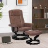 MCombo MCombo Premium Relaxsessel mit Hocker 9019 - Ergonomischer Fernsehsessel mit Relaxfunktion in Schwarz-Kunstleder | Inkl. Fußhocker für maximalen Komfort Braun-Mikr Sessel