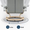 Sessel MCombo MCombo Premium Relaxsessel mit Hocker 9019 - Ergonomischer Fernsehsessel mit Relaxfunktion in Schwarz-Kunstleder | Inkl. Fußhocker für maximalen Komfort Hellgrau-M