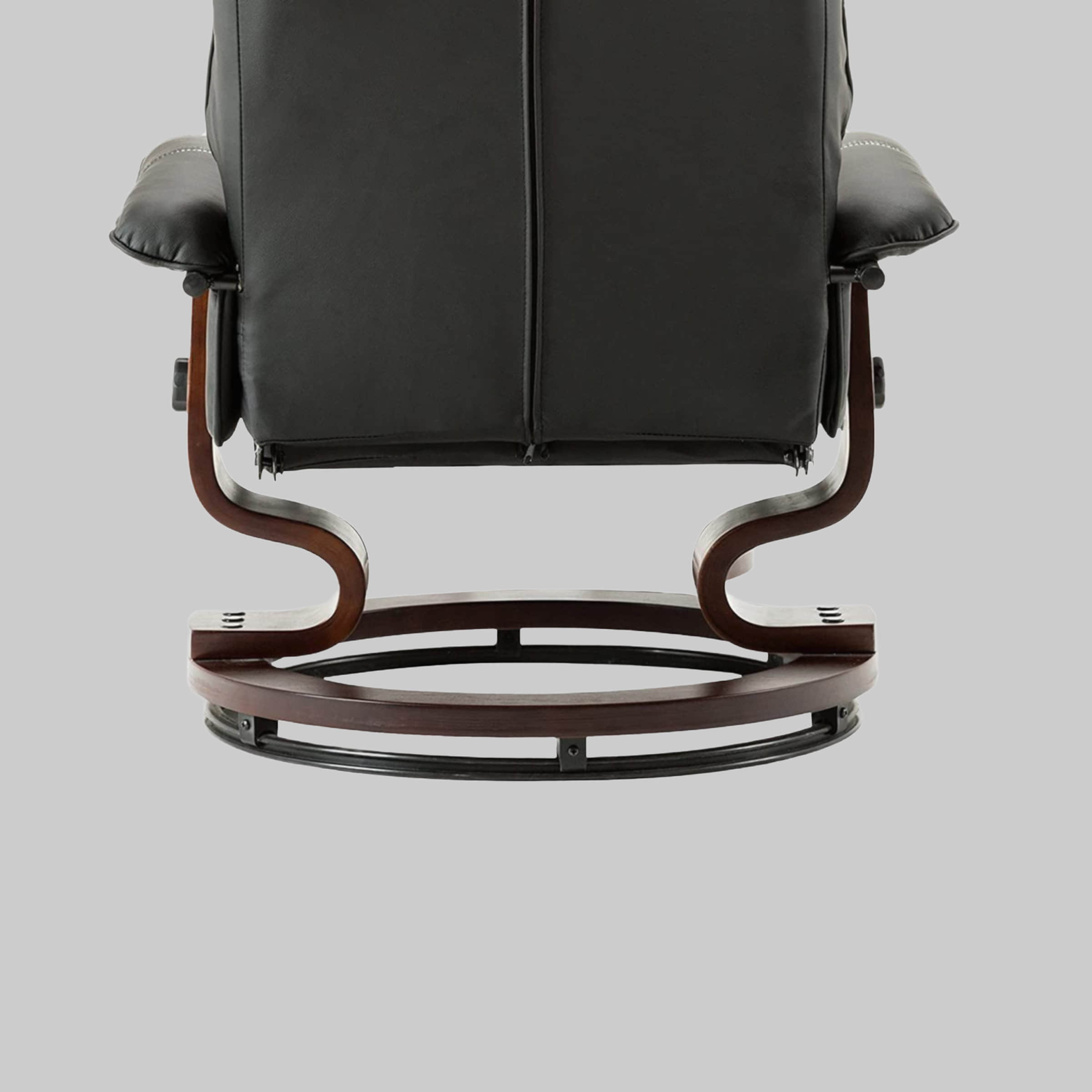 MCombo MCombo Premium Relaxsessel mit Hocker 9019 - Ergonomischer Fernsehsessel mit Relaxfunktion in Schwarz-Kunstleder | Inkl. Fußhocker für maximalen Komfort Schwarz-Ku Sessel